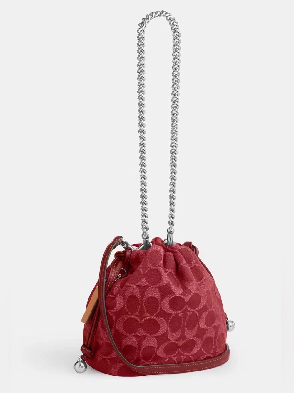 Coach Faye Mini Drawstring Bag In Signature Denim